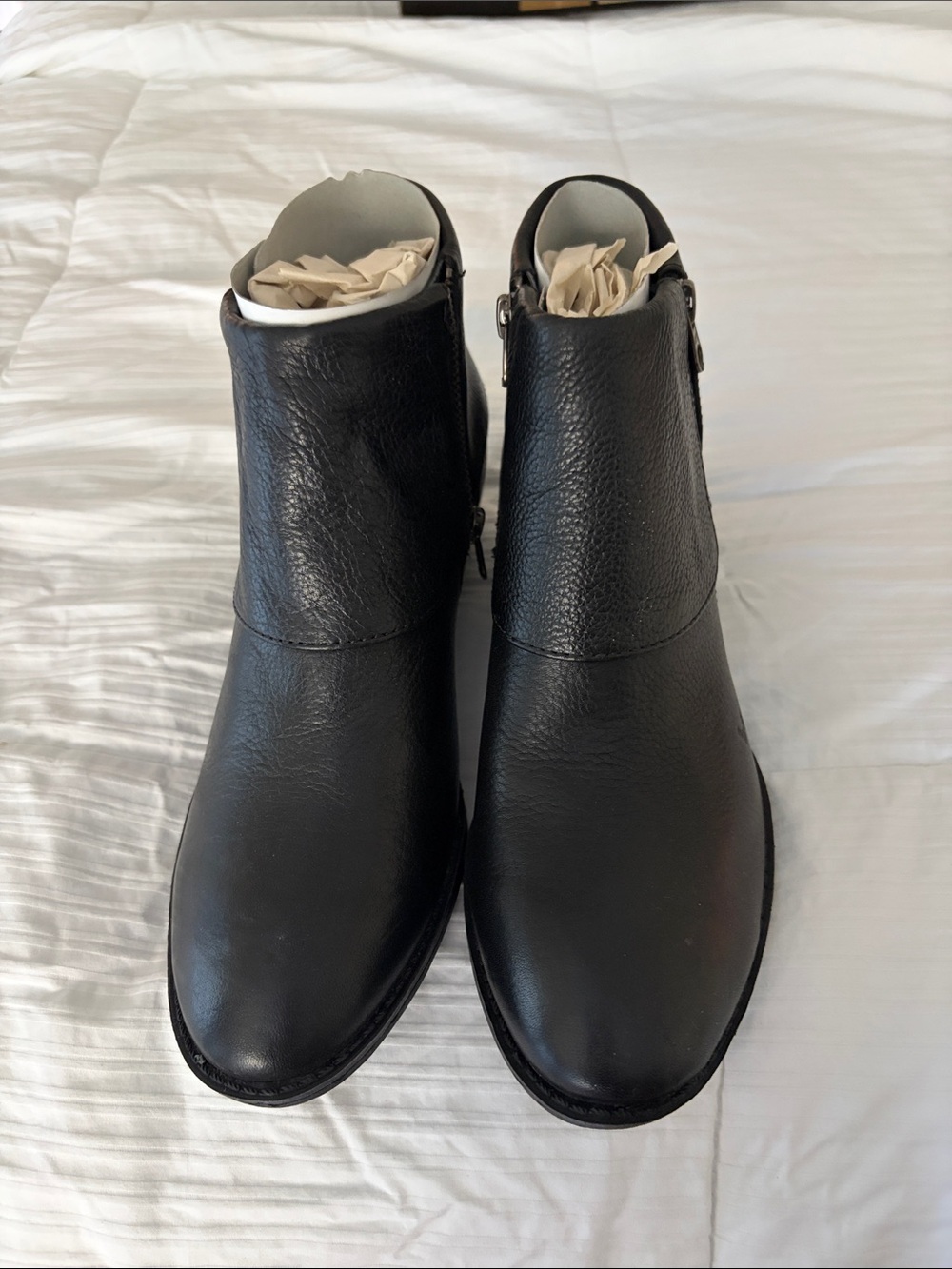 BOC Black Leather Ankle Boots - Brand New